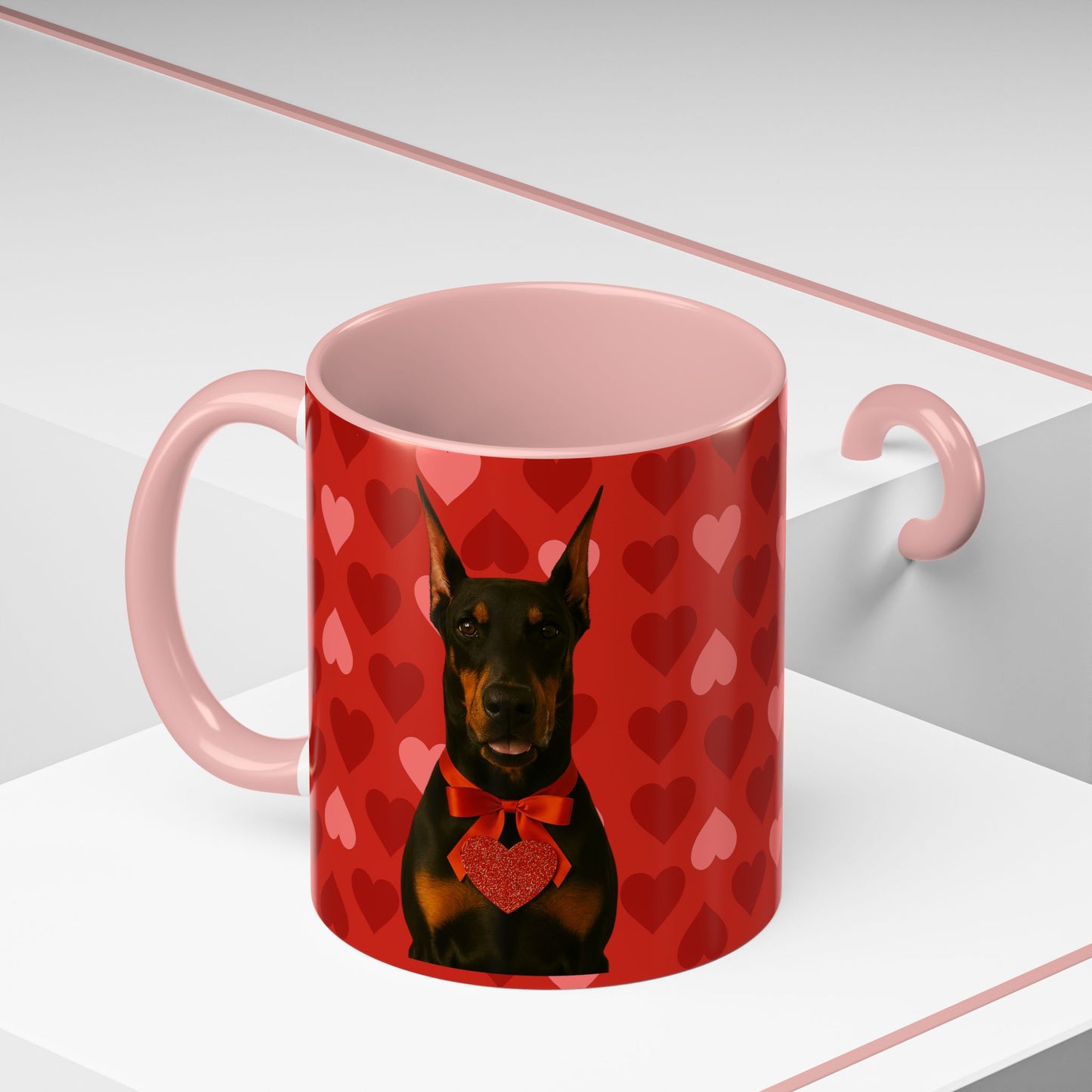 Cupid's Companion Doberman 2-Tone Coffee Mug