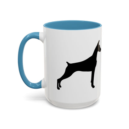 Doberman Silhouette 2-Tone Coffee Mug