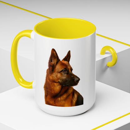 German Shepherd Head 2-Tone Coffee Mug