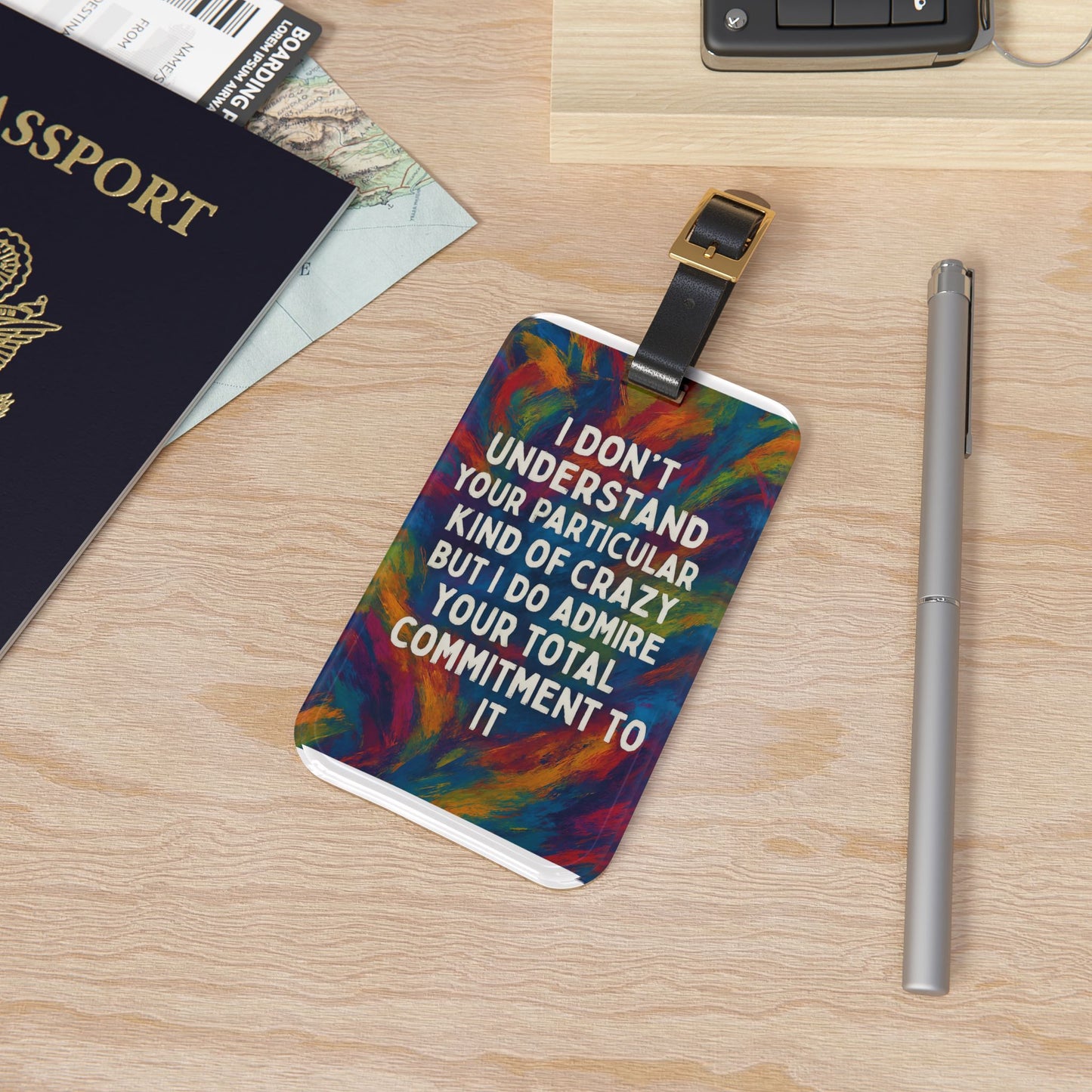 Kind Of Crazy Leather Strap Luggage Tag