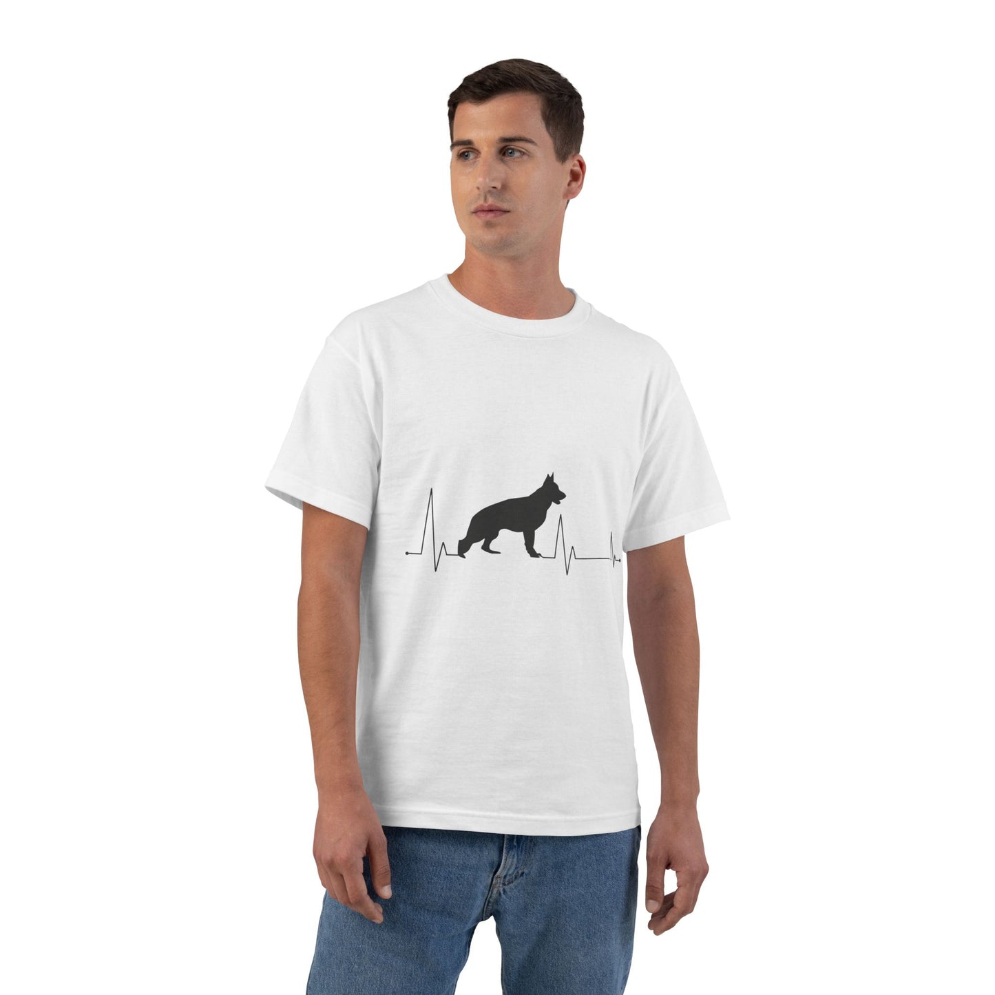 My Heart Beats For German Shepherds Men's Short-Sleeve Crewneck Tee