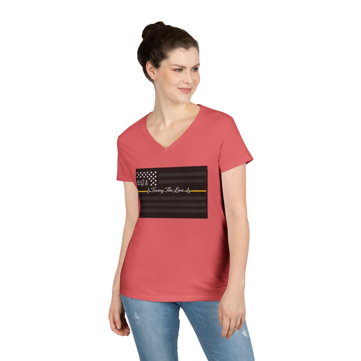 Thin Yellow Line Women's V-Neck T-Shirt
