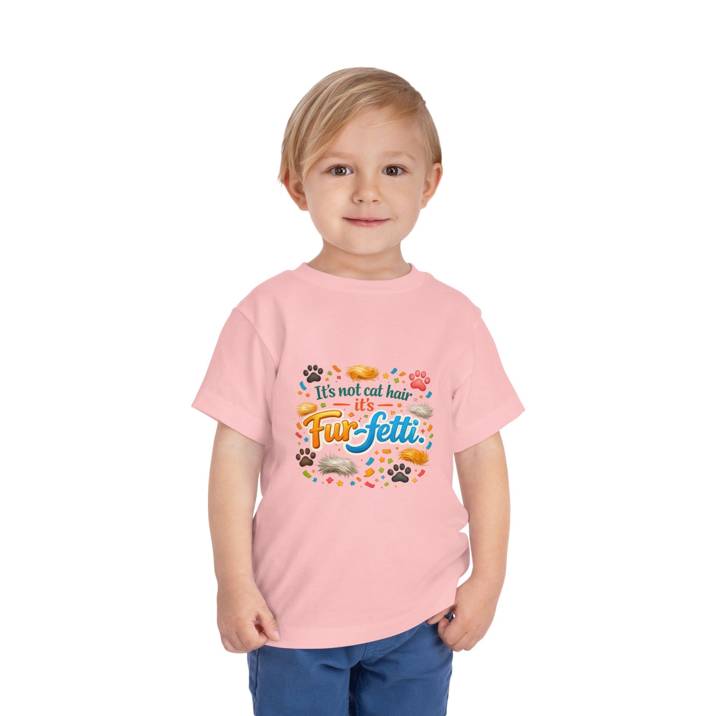 Fur-Fetti Cat Toddler Unisex Short Sleeve Crewneck Tee