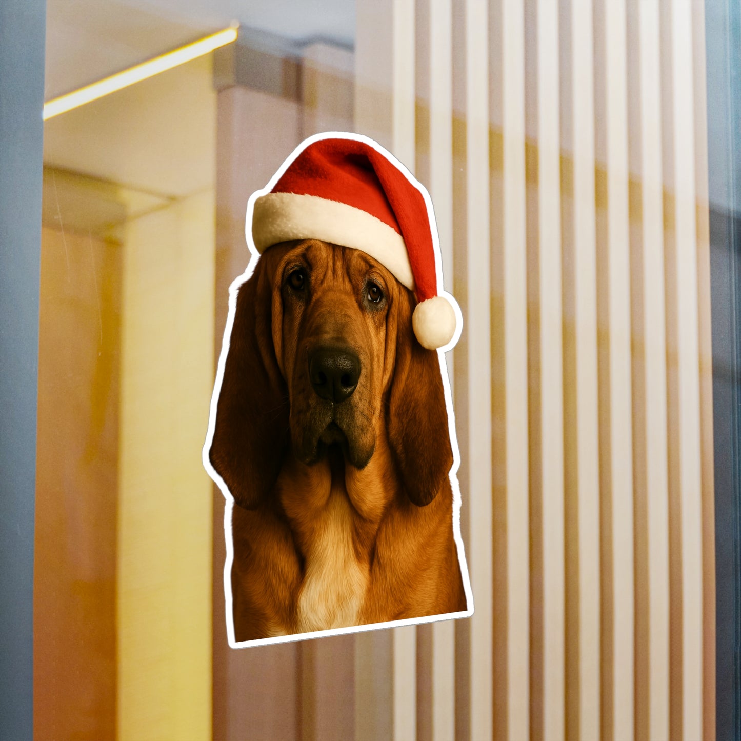 Santa Paws Bloodhound Vinyl Decal