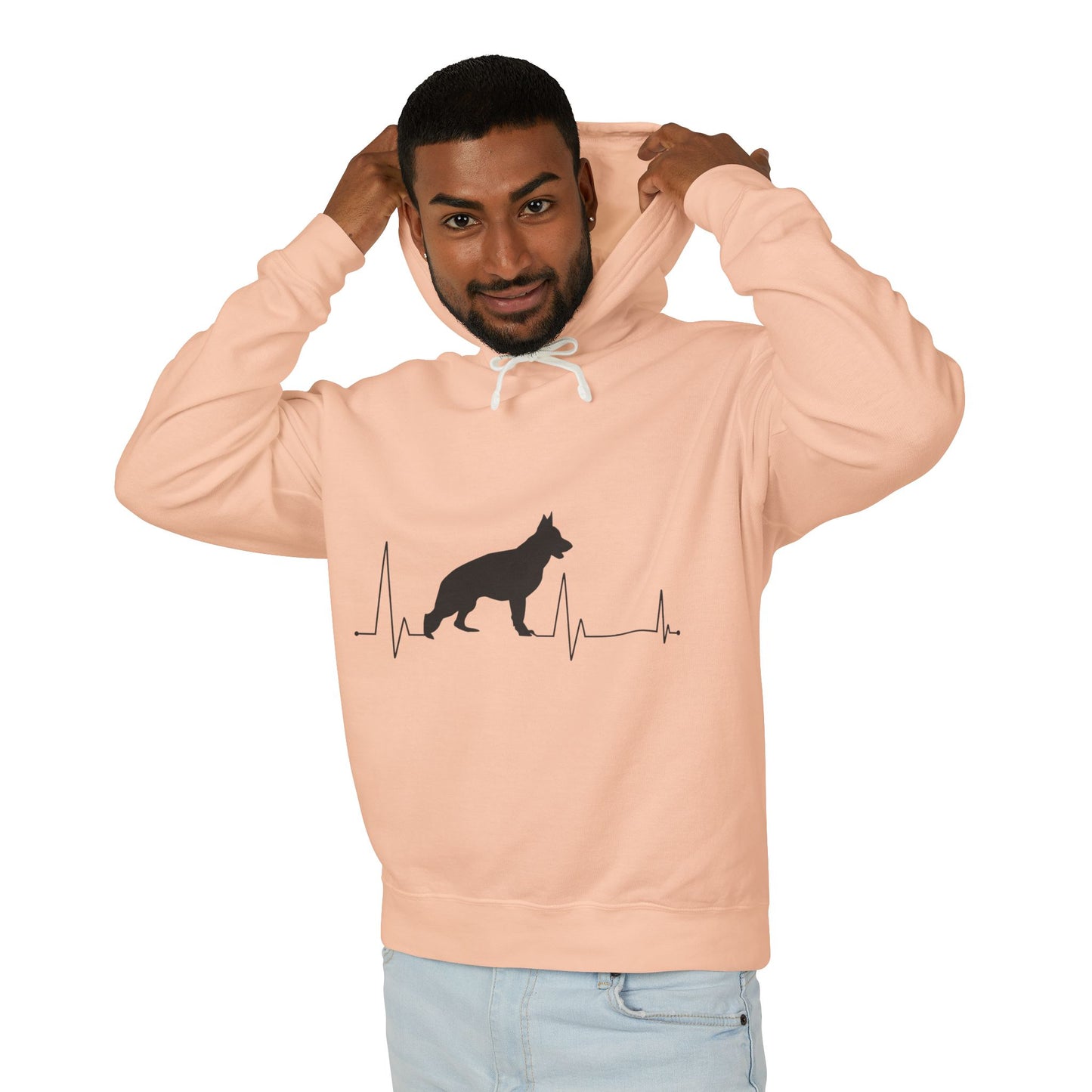 My Heart Beats For German Shepherds Unisex Lightweight Hoodie
