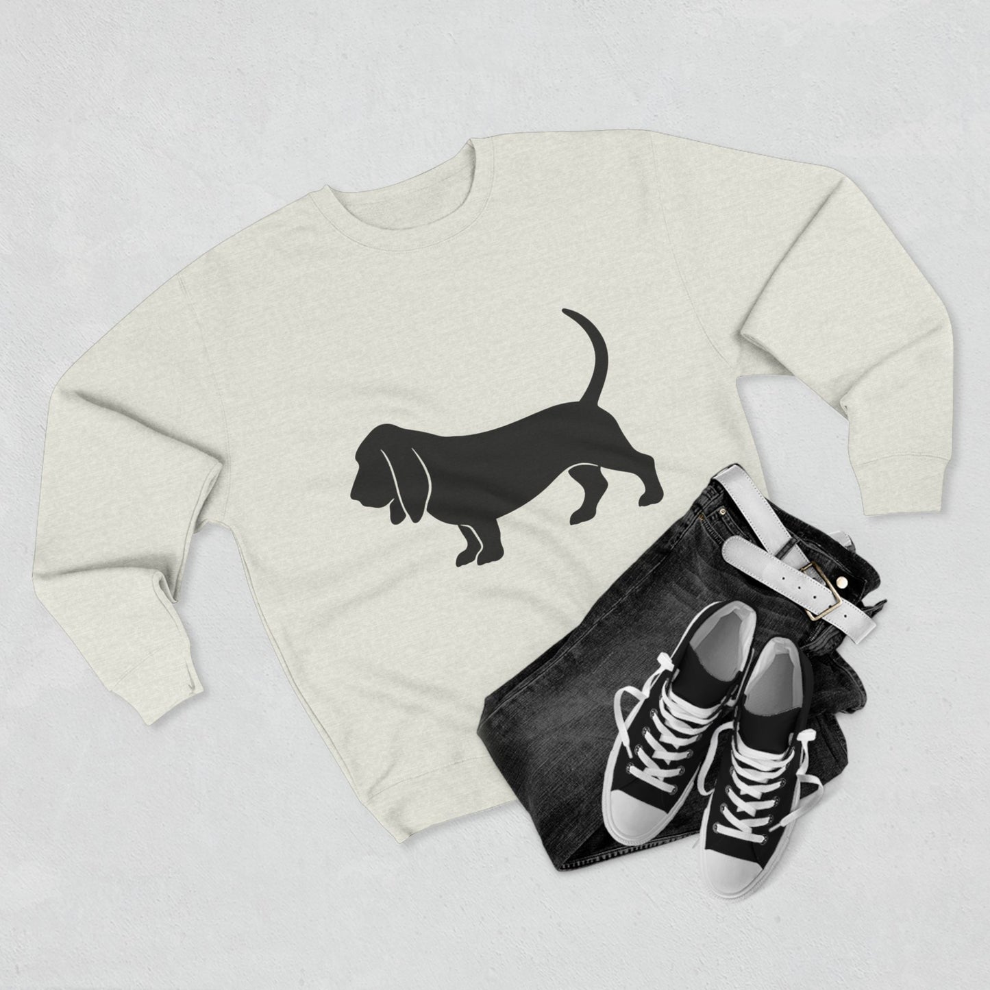 Basset Silhouette Unisex Crewneck Sweatshirt