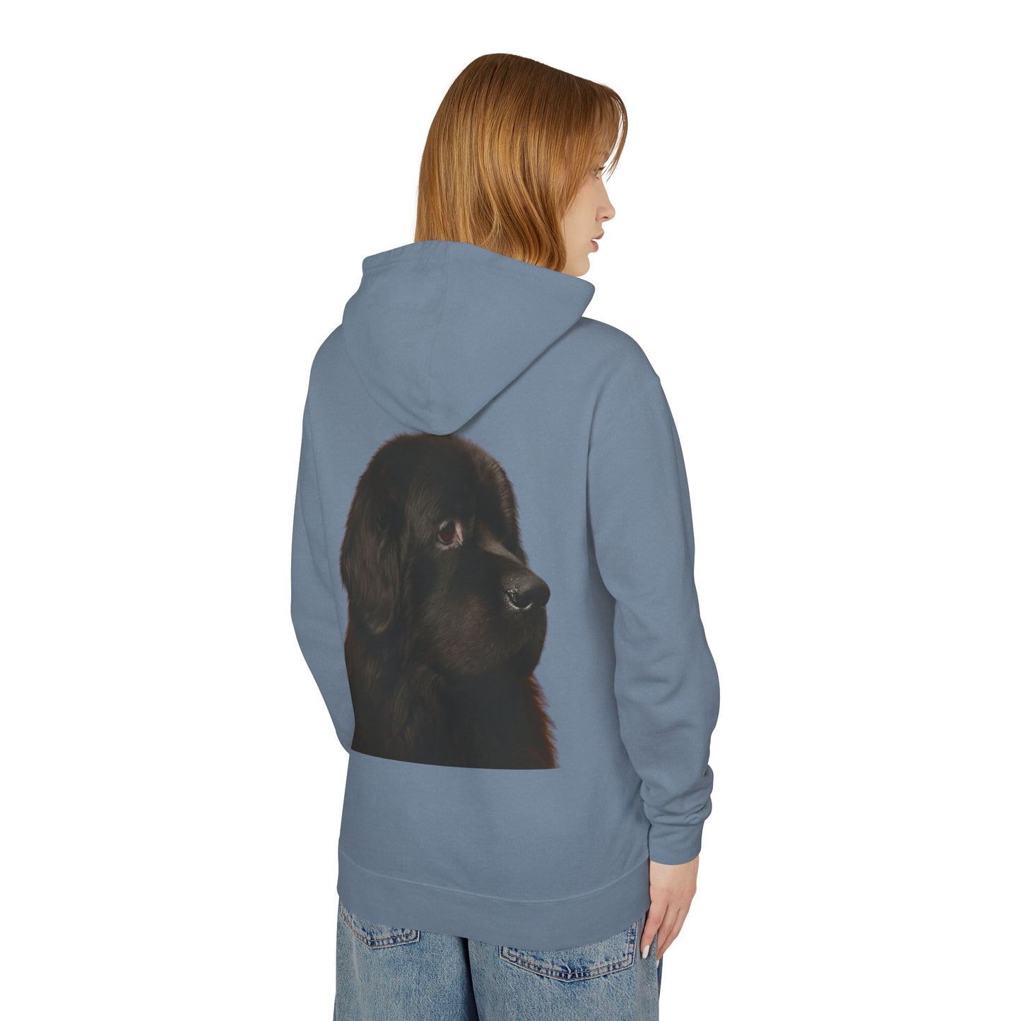 Newfie Head Unisex Lightweight Hoodie
