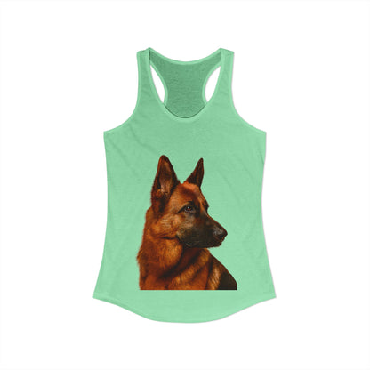 German Shepherd Head Women's Racerback Tank