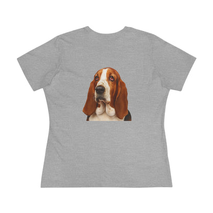Basset Head Women's Short Sleeve Crewneck Tee