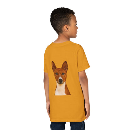 Basenji Head Youth Unisex Short Sleeve Crewneck Tee