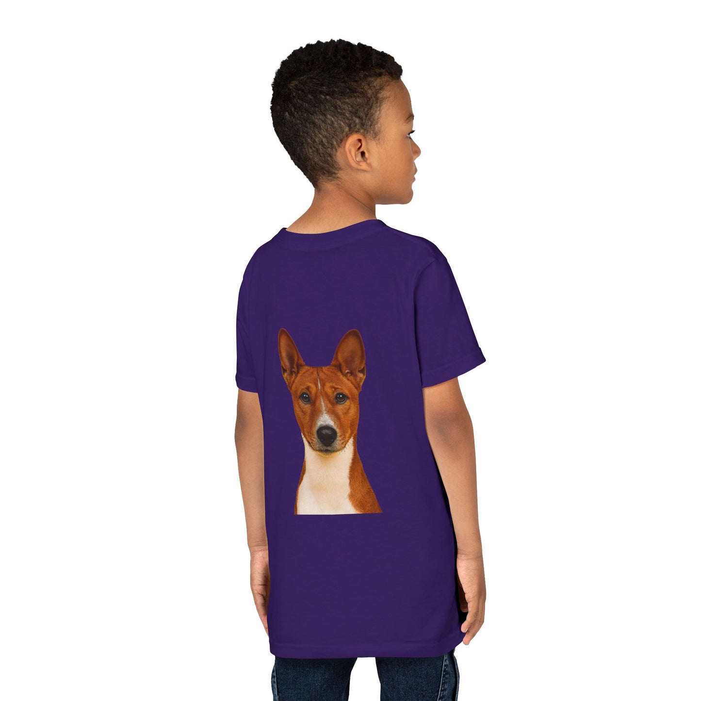 Basenji Head Youth Unisex Short Sleeve Crewneck Tee