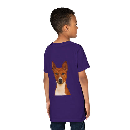 Basenji Head Youth Unisex Short Sleeve Crewneck Tee