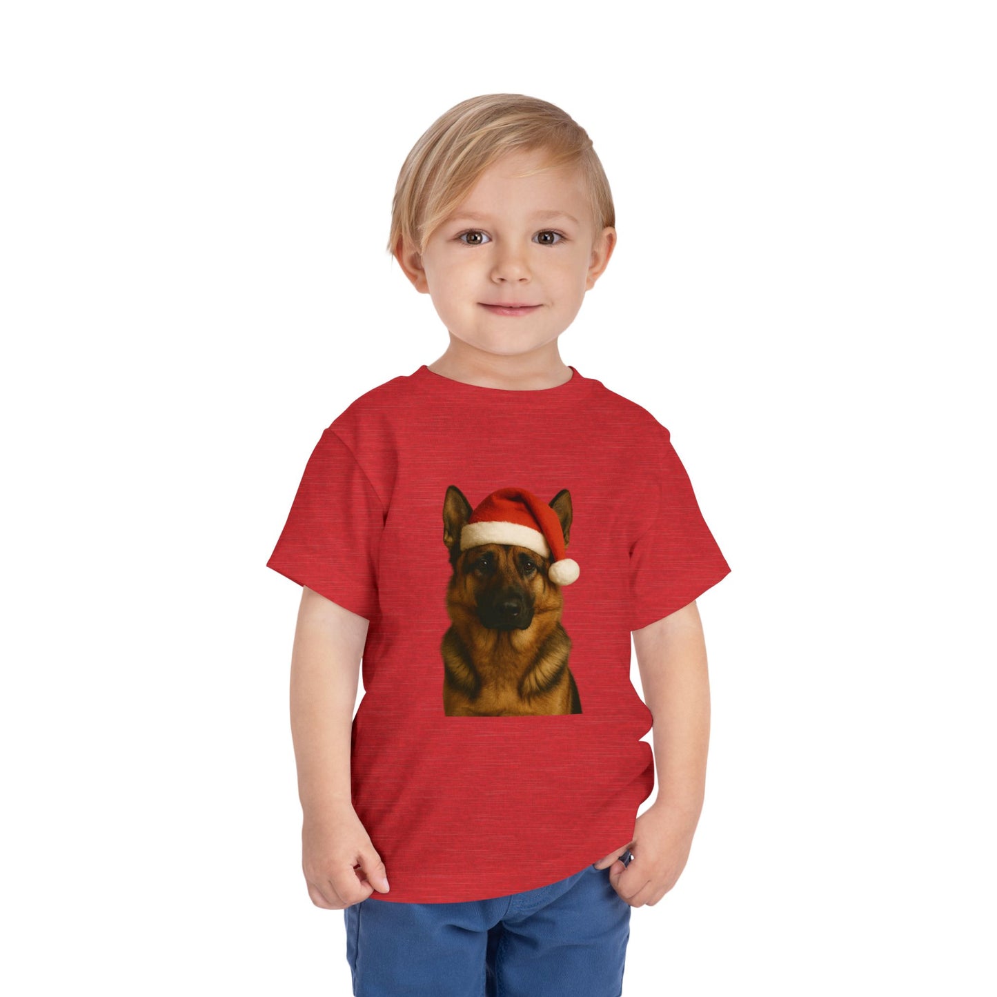 Santa Paws German Shepherd Toddler Unisex Short Sleeve Crewneck Tee