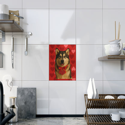 Cupid's Companion Malamute Ceramic Photo Tile