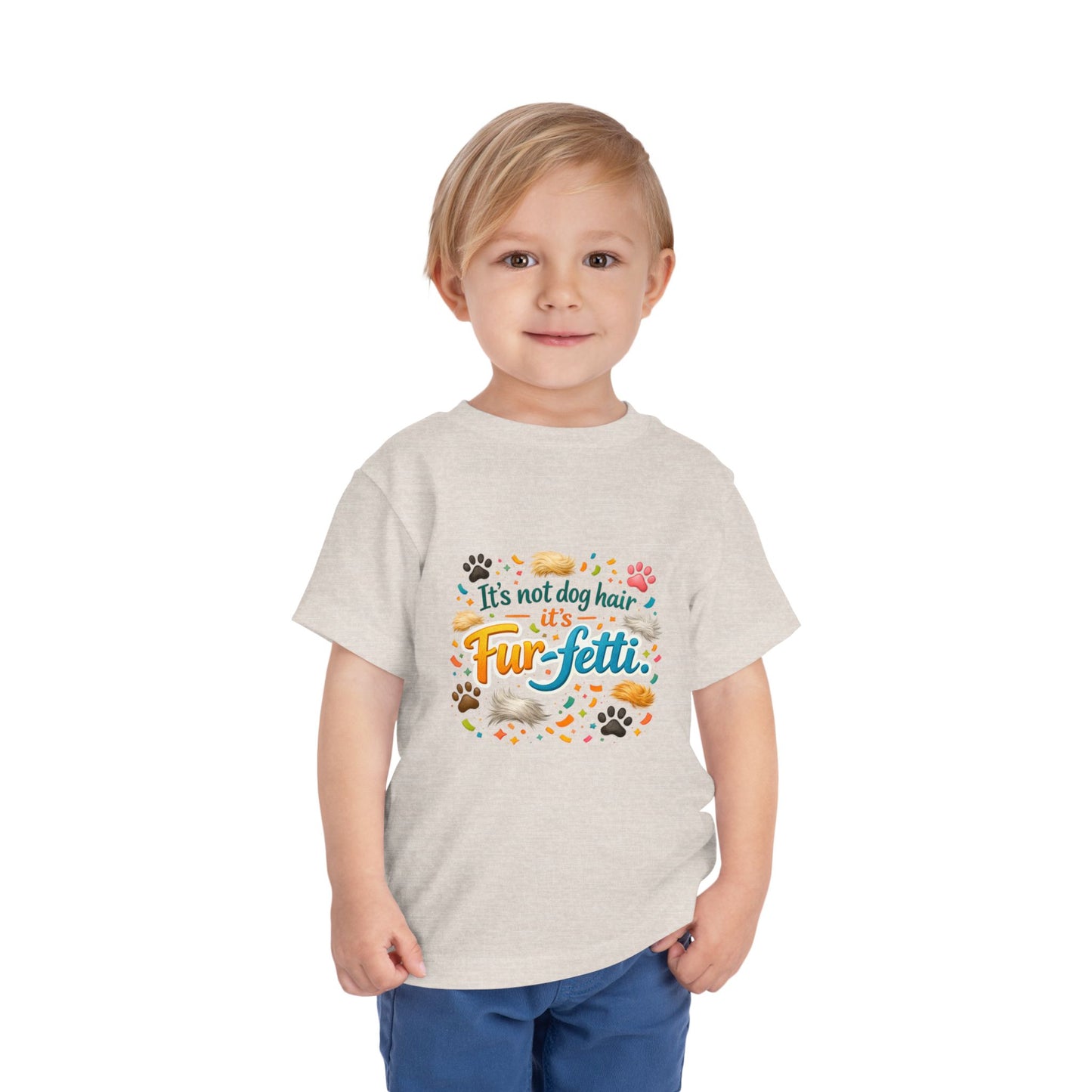 Fur-Fetti Dog Toddler Unisex Short Sleeve Crewneck Tee