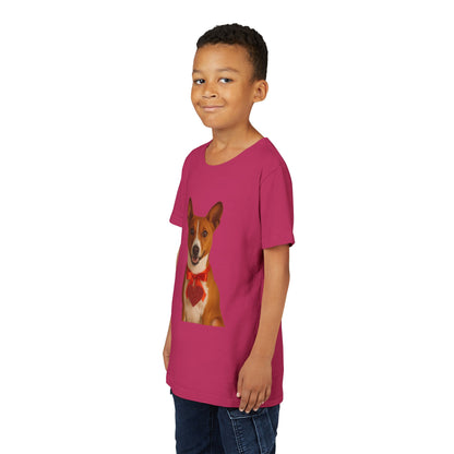 Cupid's Companion Basenji Youth Unisex Short Sleeve Crewneck Tee