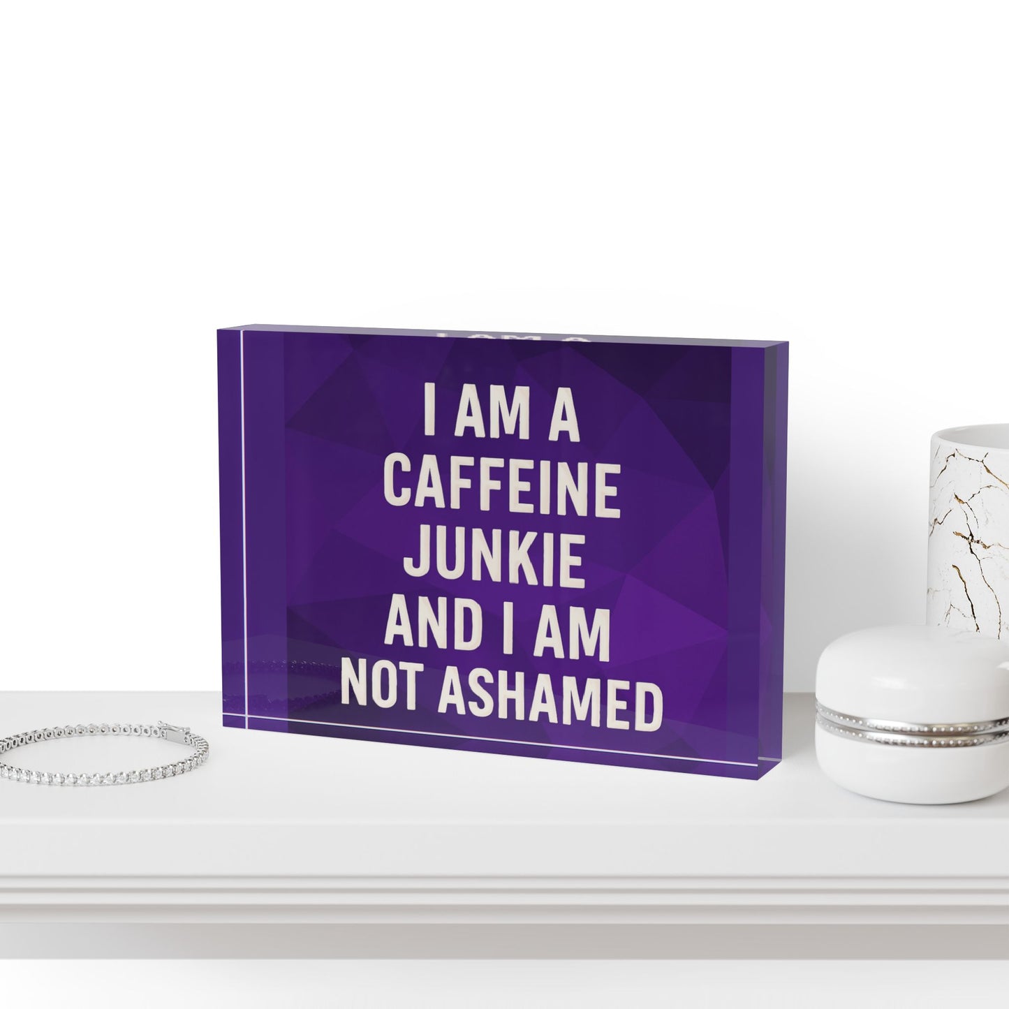 Caffeine Junkie Acrylic Photo Block