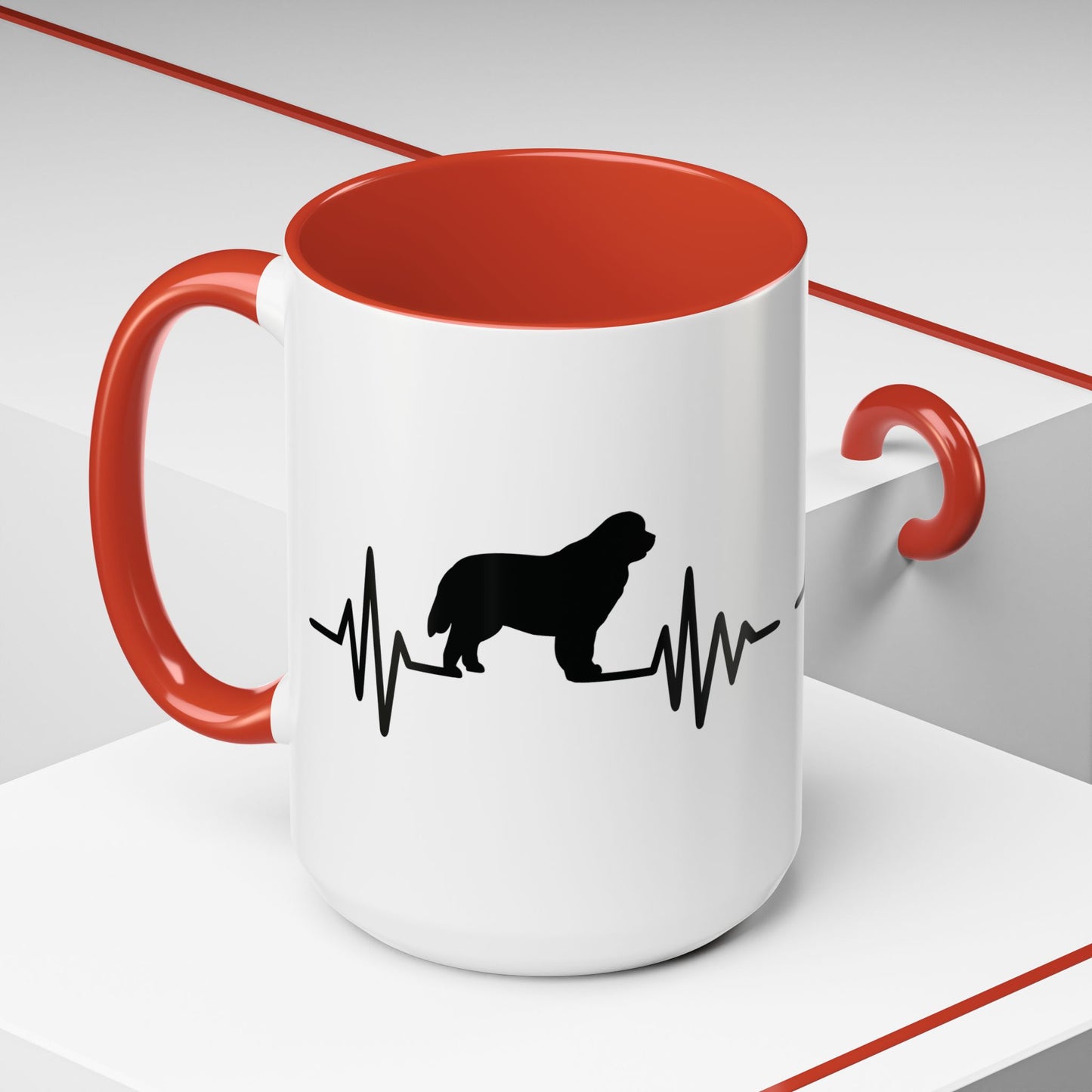 My Heart Beats For Newfies 2-Tone Coffee Mug