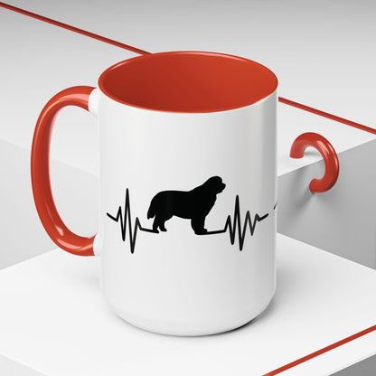 My Heart Beats For Newfies 2-Tone Coffee Mug