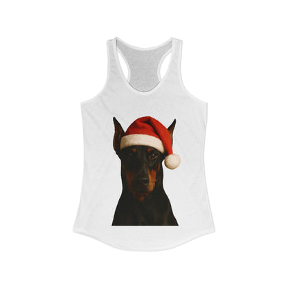 Santa Paws Doberman Women's Racerback Tank