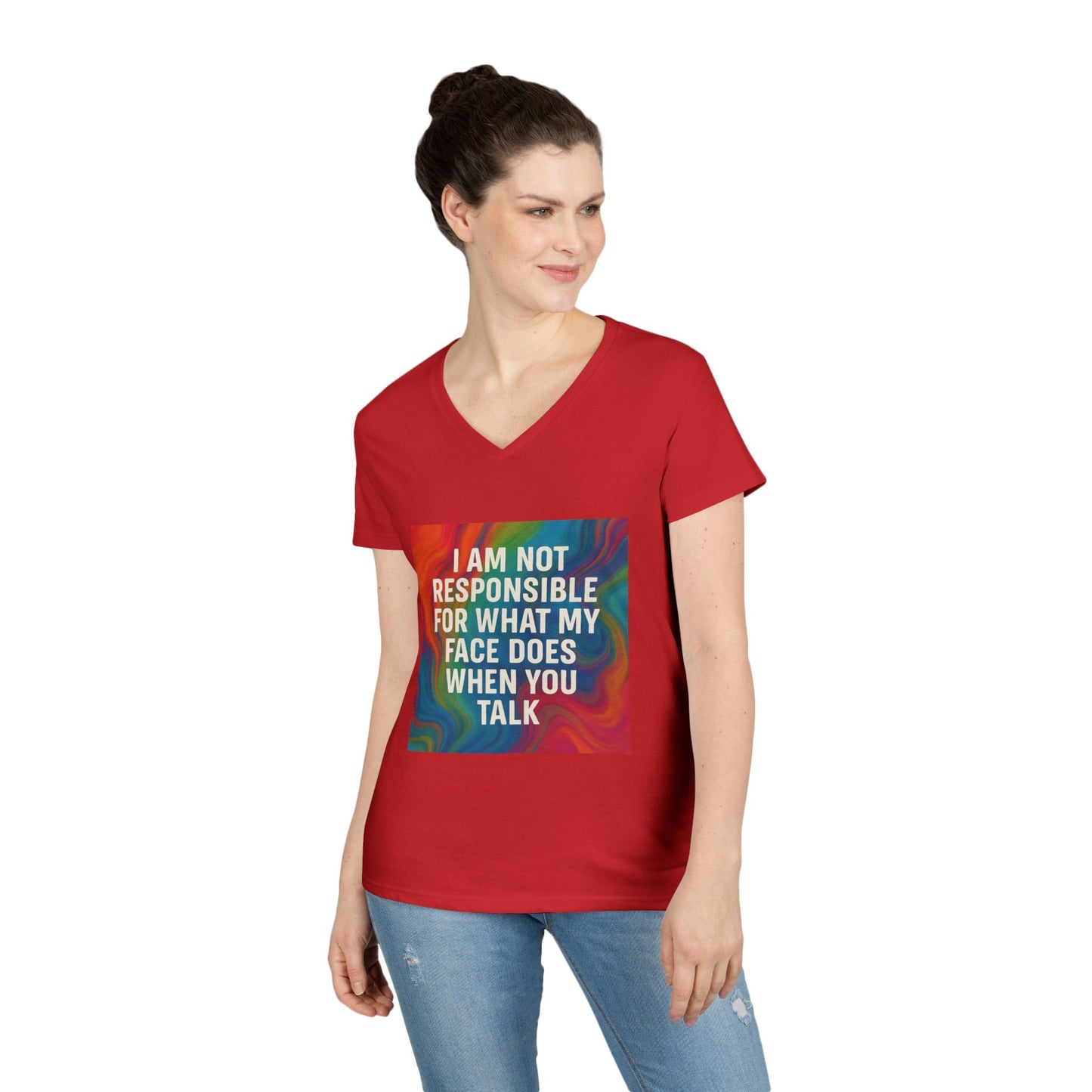 When You Talk Women's V-Neck T-Shirt