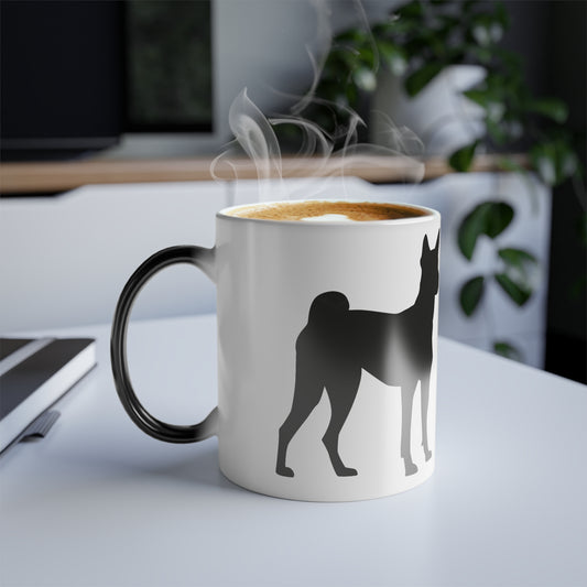 Basenji Silhouette Color Changing Mug