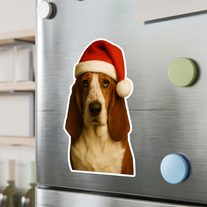 Santa Paws Basset Vinyl Decal