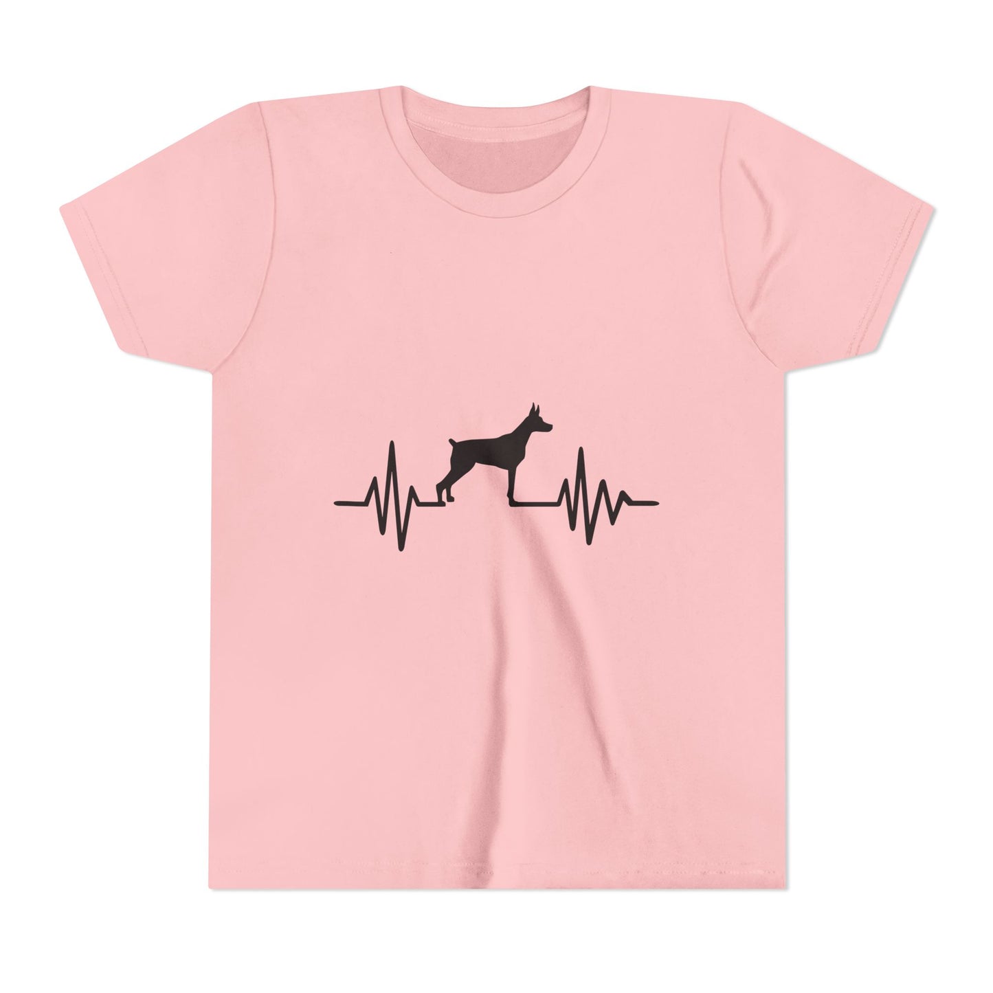 My Heart Beats For Dobermans Youth Unisex Short Sleeve Crewneck Tee