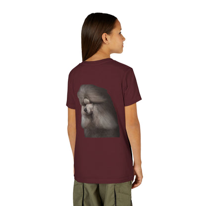 Poodle Head Youth Unisex Short Sleeve Crewneck Tee