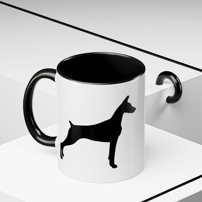 Doberman Silhouette 2-Tone Coffee Mug