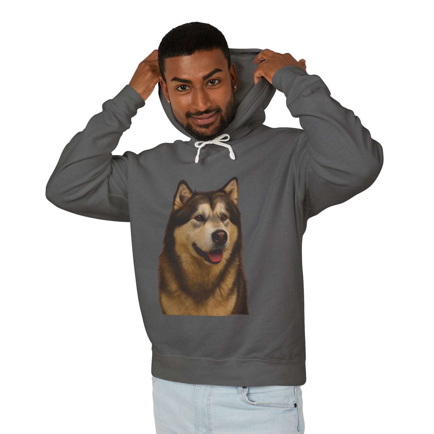 Malamute Head Unisex Lightweight Hoodie