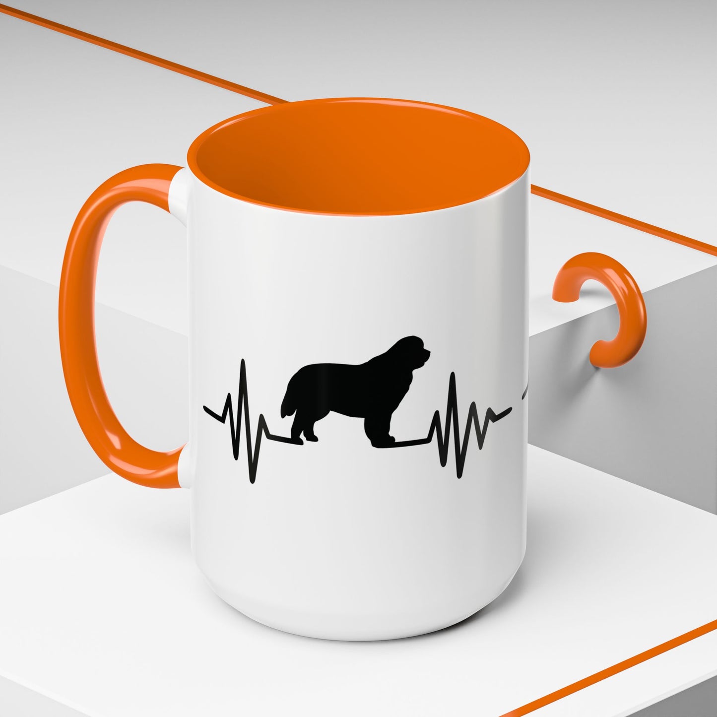 My Heart Beats For Newfies 2-Tone Coffee Mug