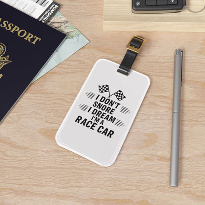 I Don't Snore Leather Strap Luggage Tag