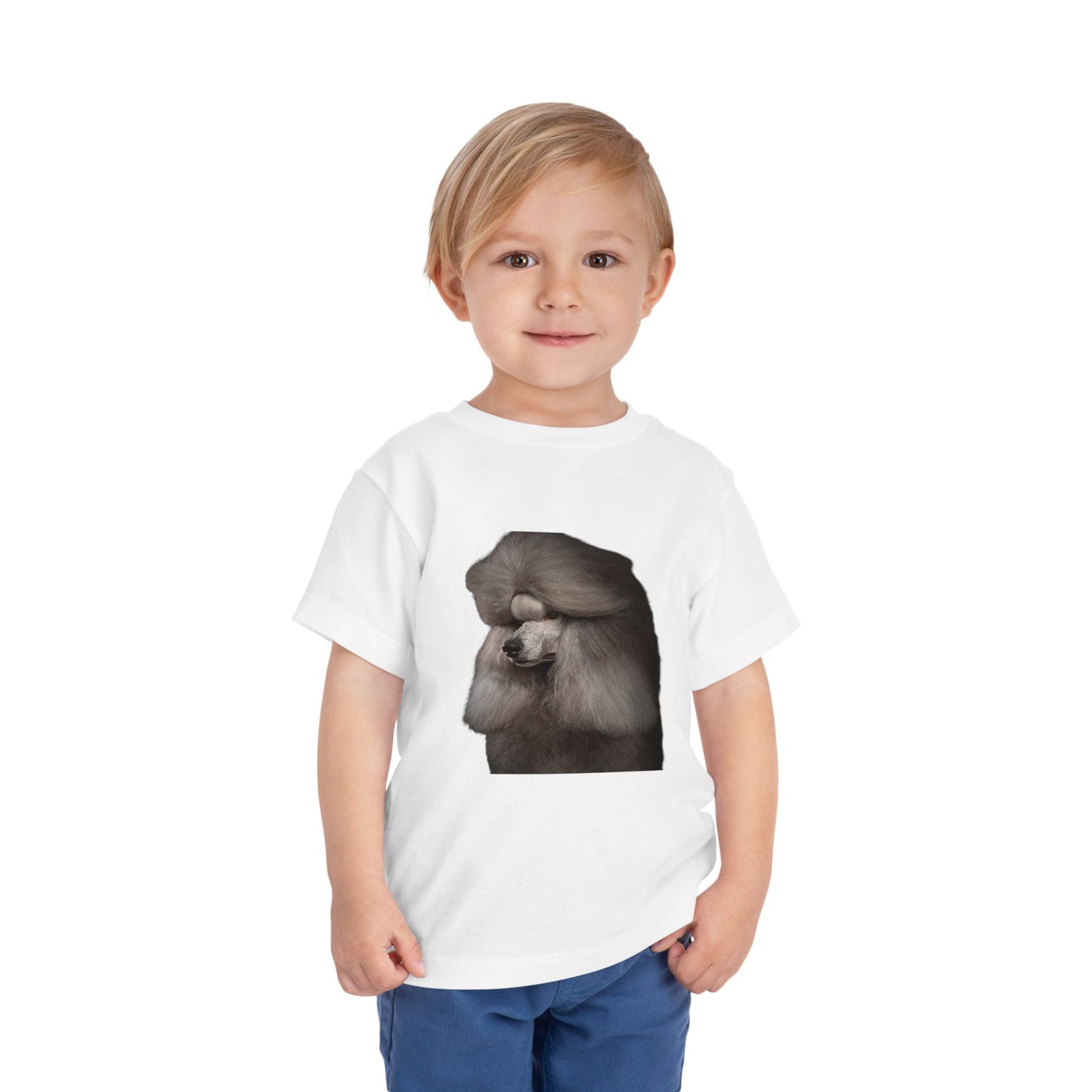 Poodle Head Toddler Unisex Short Sleeve Crewneck Tee