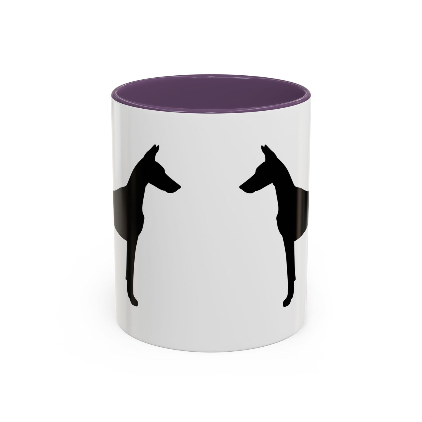 Doberman Silhouette 2-Tone Coffee Mug