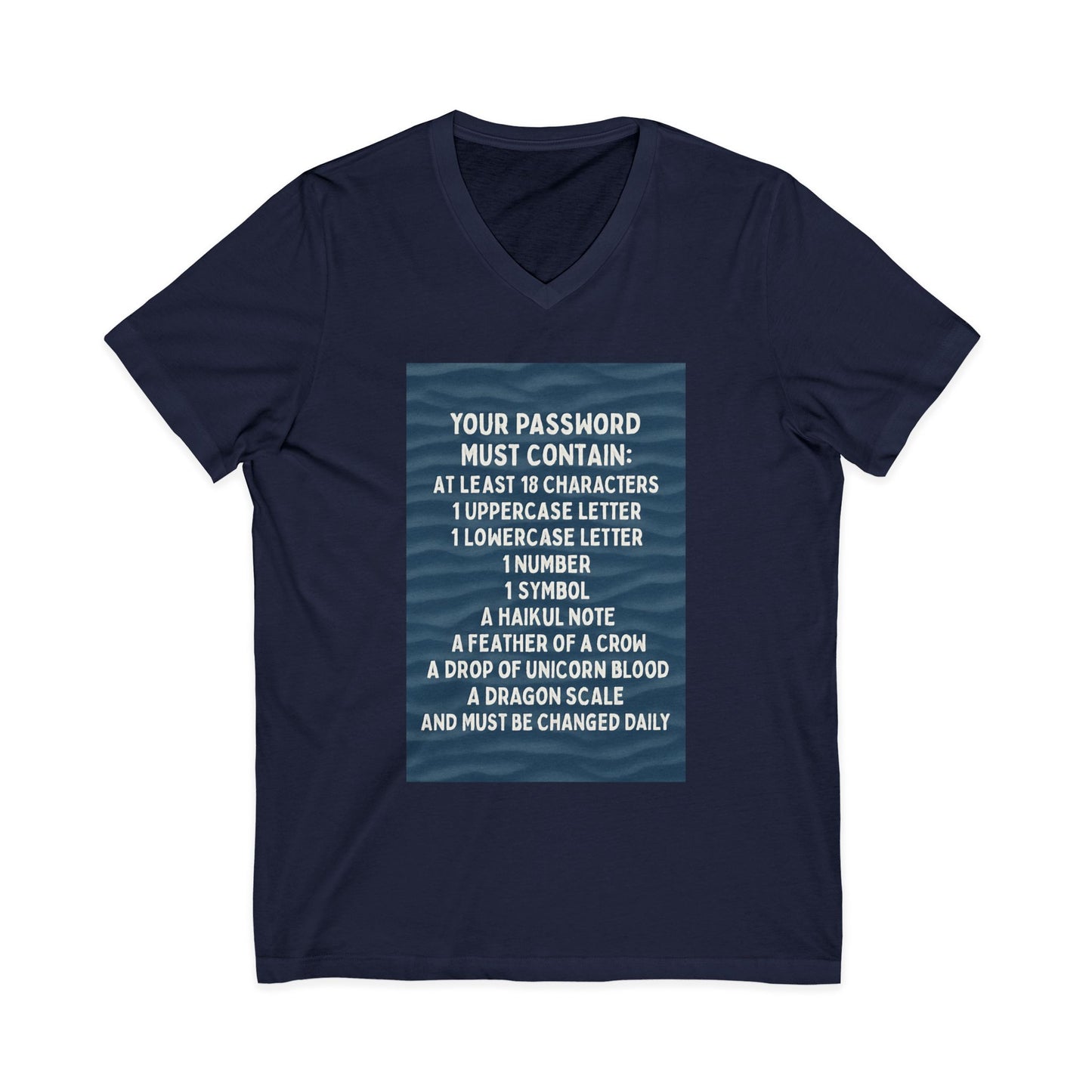 Password Unisex Short Sleeve V-Neck Tee