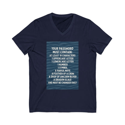 Password Unisex Short Sleeve V-Neck Tee