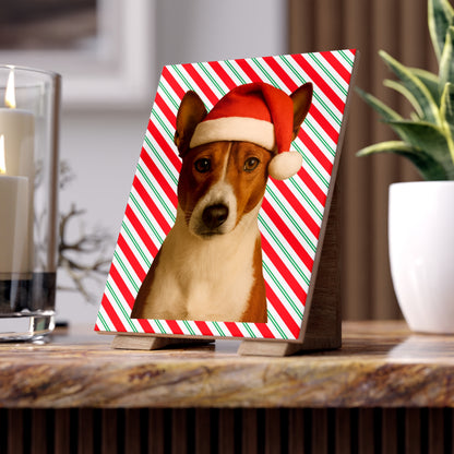 Santa Paws Basenji Ceramic Photo Tile