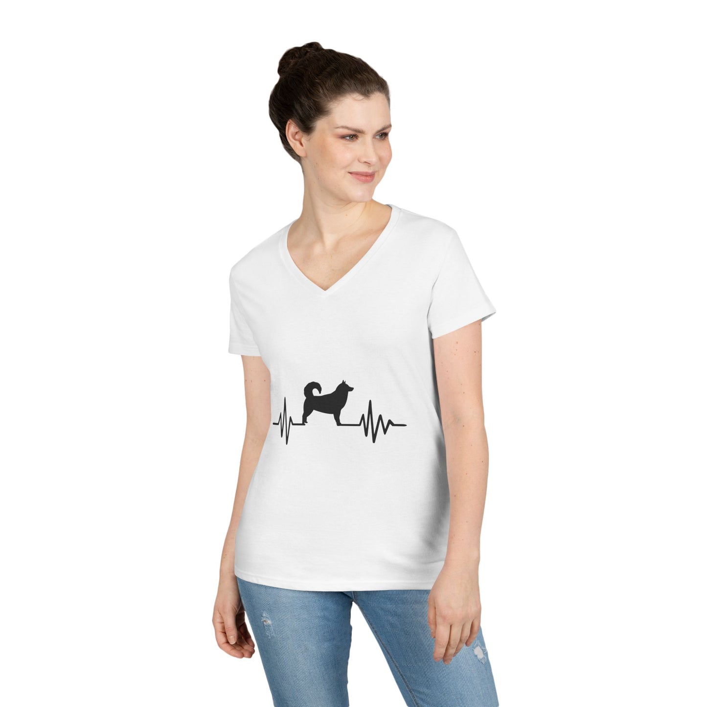 My Heart Beats For Malamutes Women's V-Neck T-Shirt