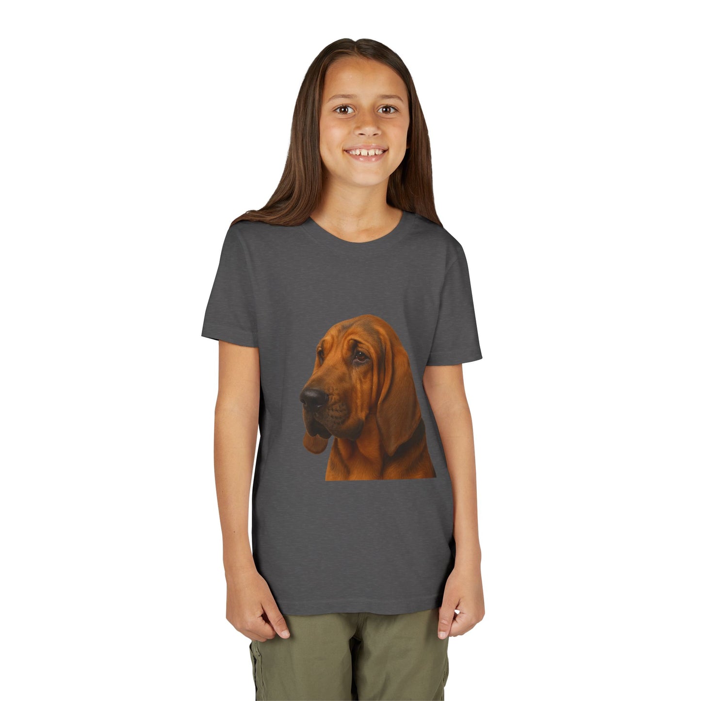 Bloodhound Head Youth Unisex Short Sleeve Crewneck Tee
