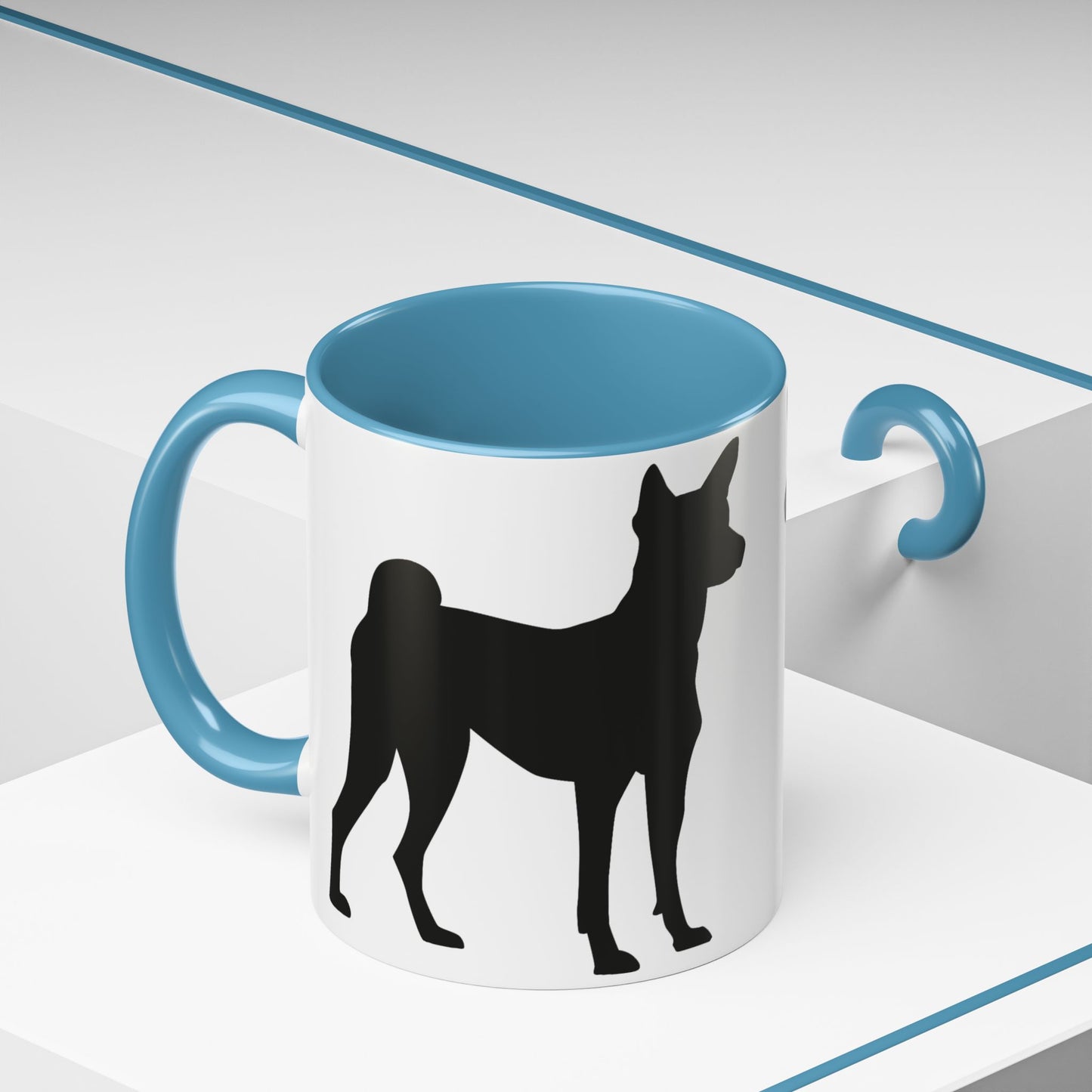 Basenji Silhouette 2-Tone Coffee Mug