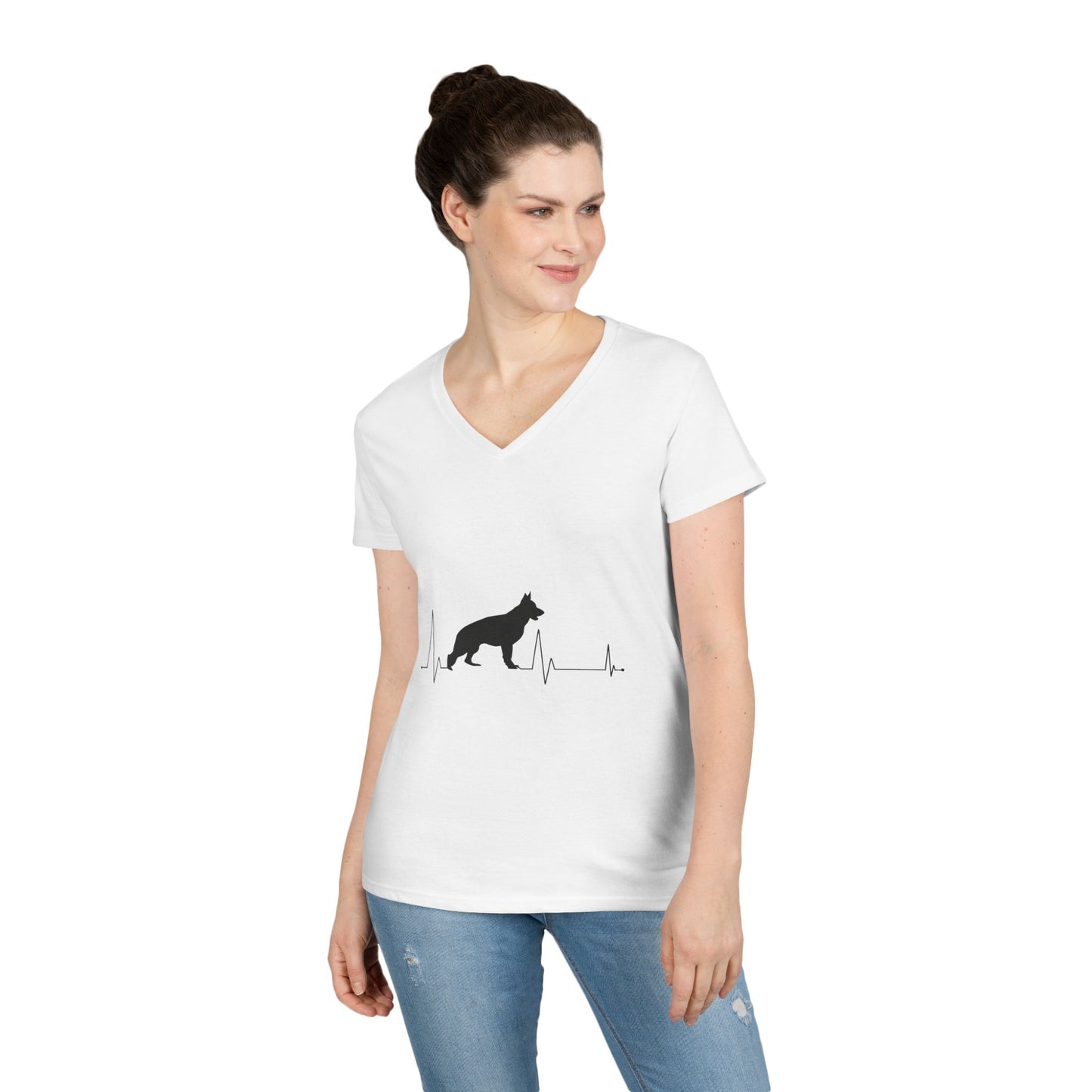 My Heart Beats For German Shepherds Women's V-Neck T-Shirt