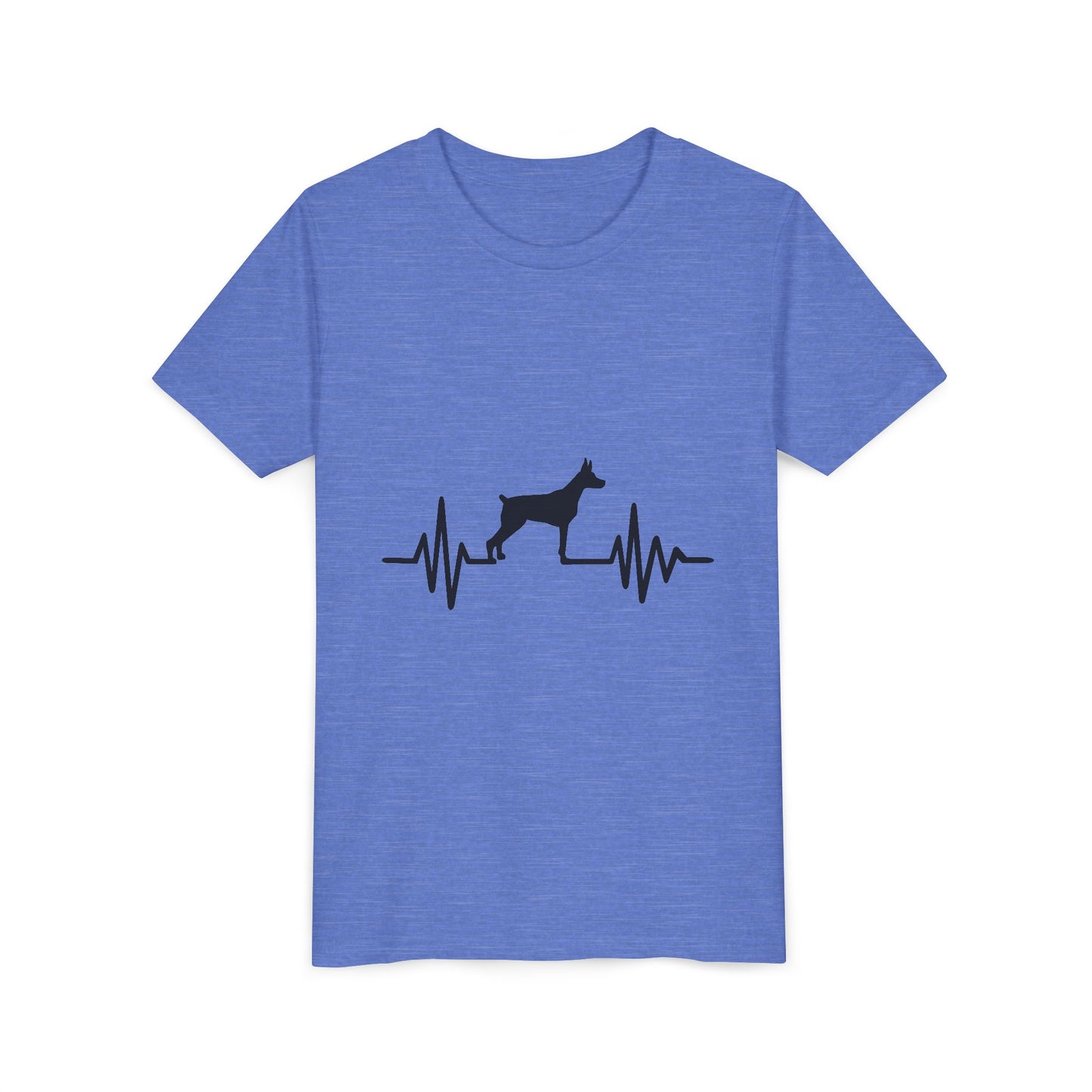 My Heart Beats For Dobermans Youth Unisex Short Sleeve Crewneck Tee