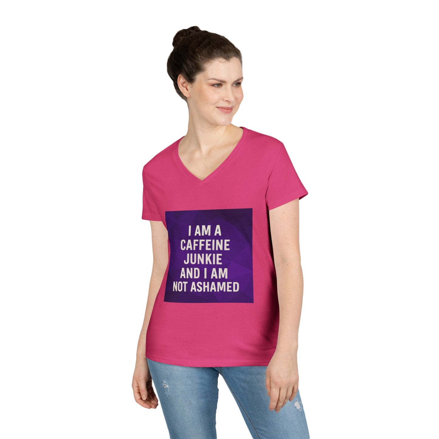 Caffeine Junkie Women's V-Neck T-Shirt