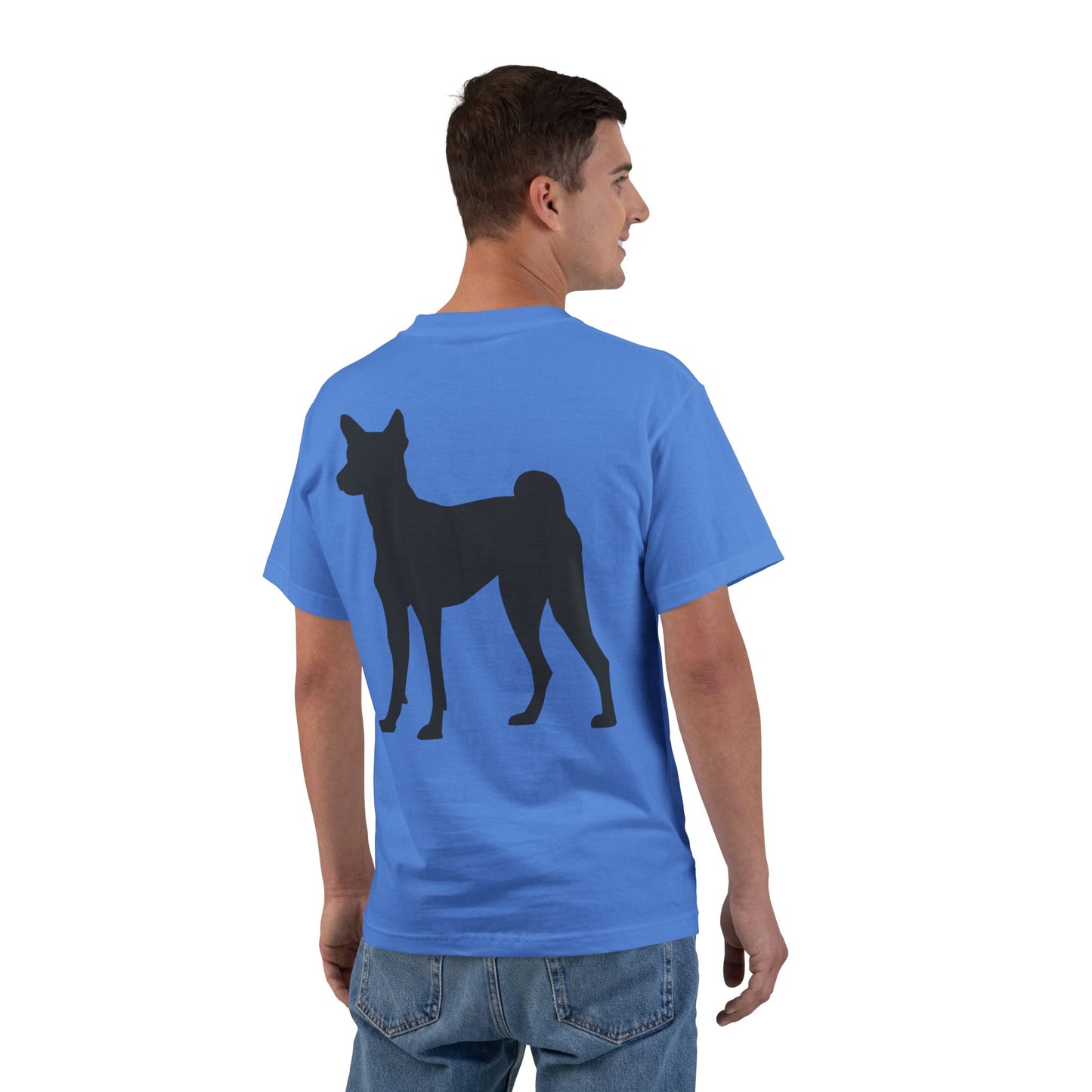 Basenji Silhouette Men's Short-Sleeve Crewneck Tee