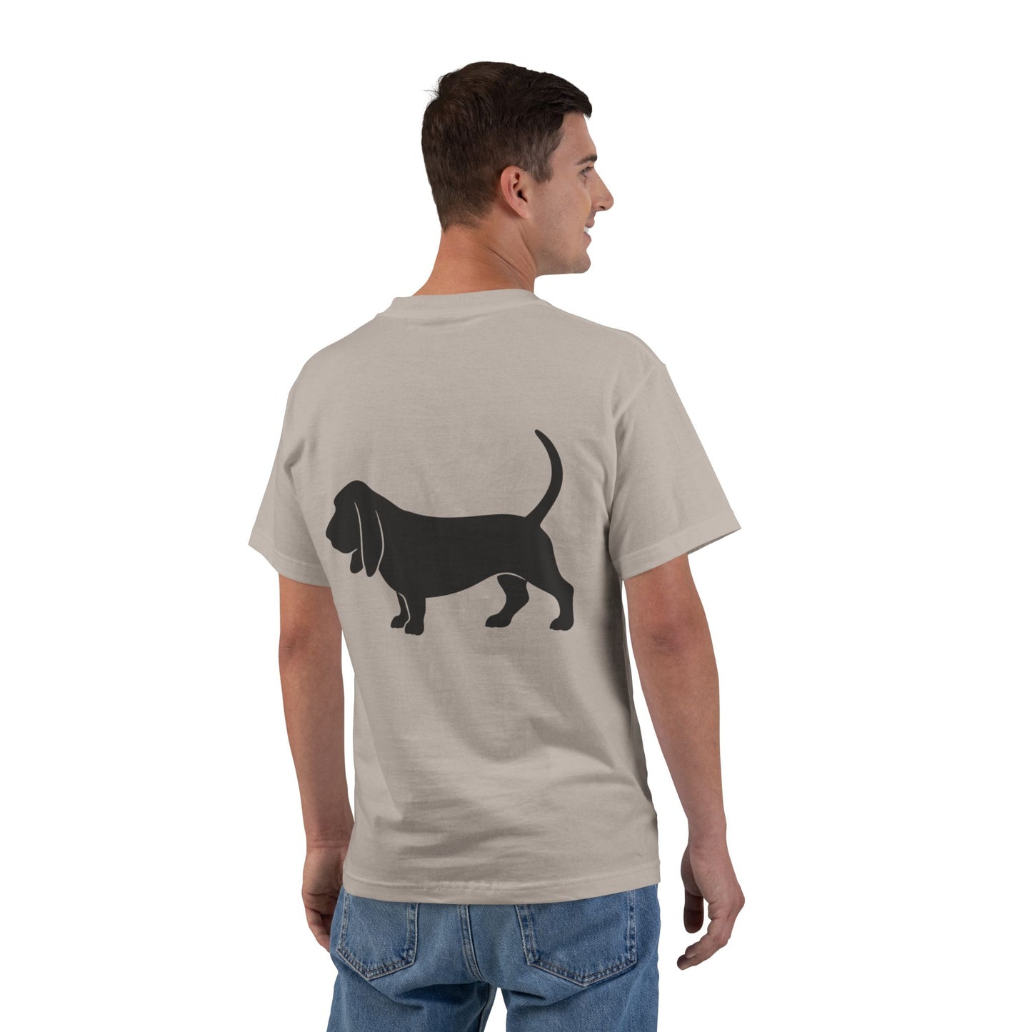 Basset Silhouette Men's Short-Sleeve Crewneck Tee