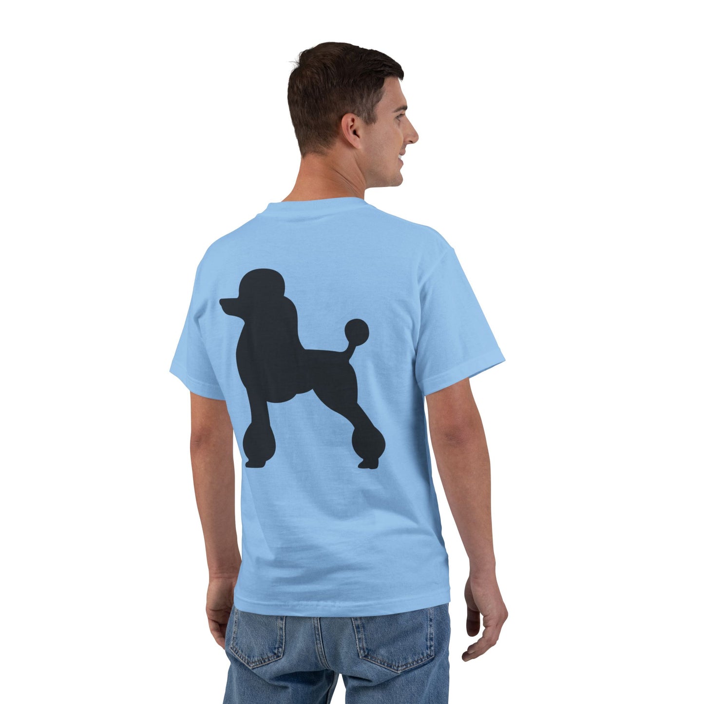 Poodle Silhouette Men's Short-Sleeve Crewneck Tee