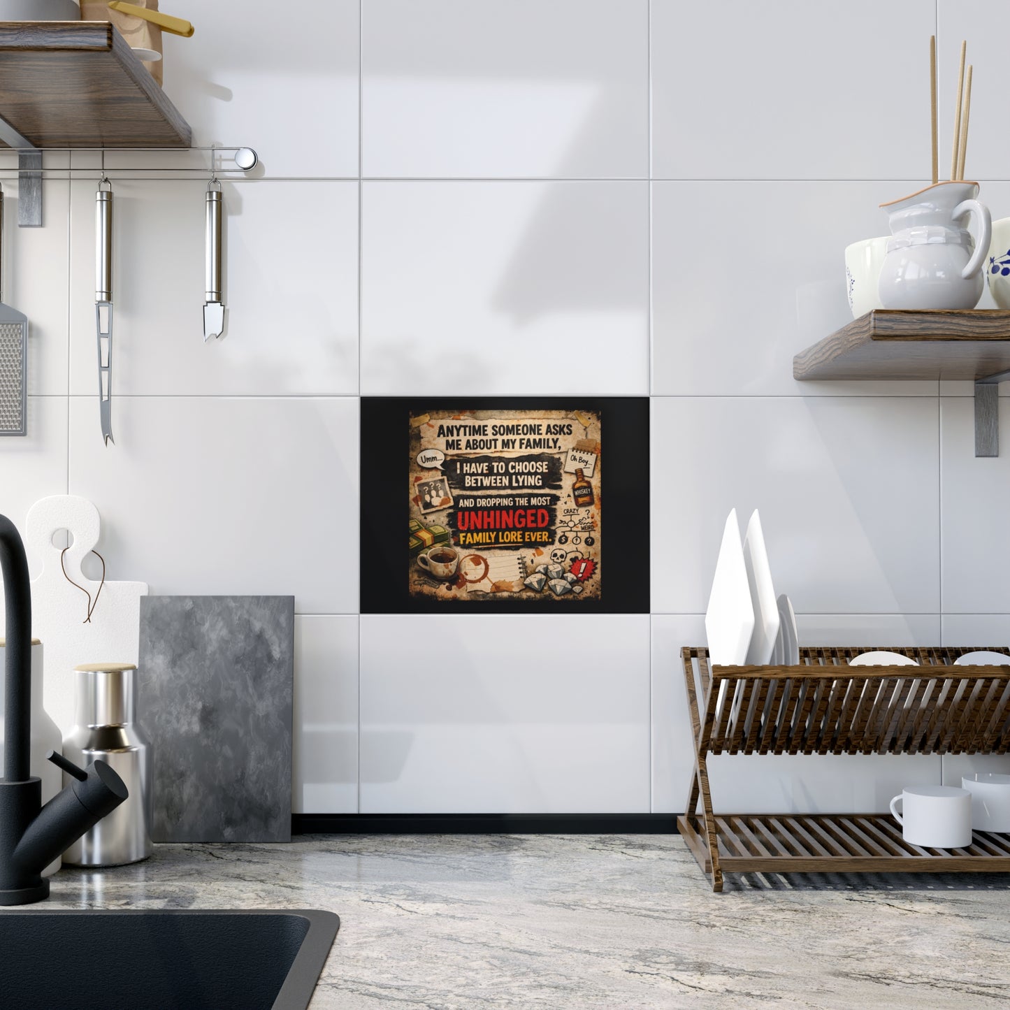 Unhinged Family Ceramic Photo Tile