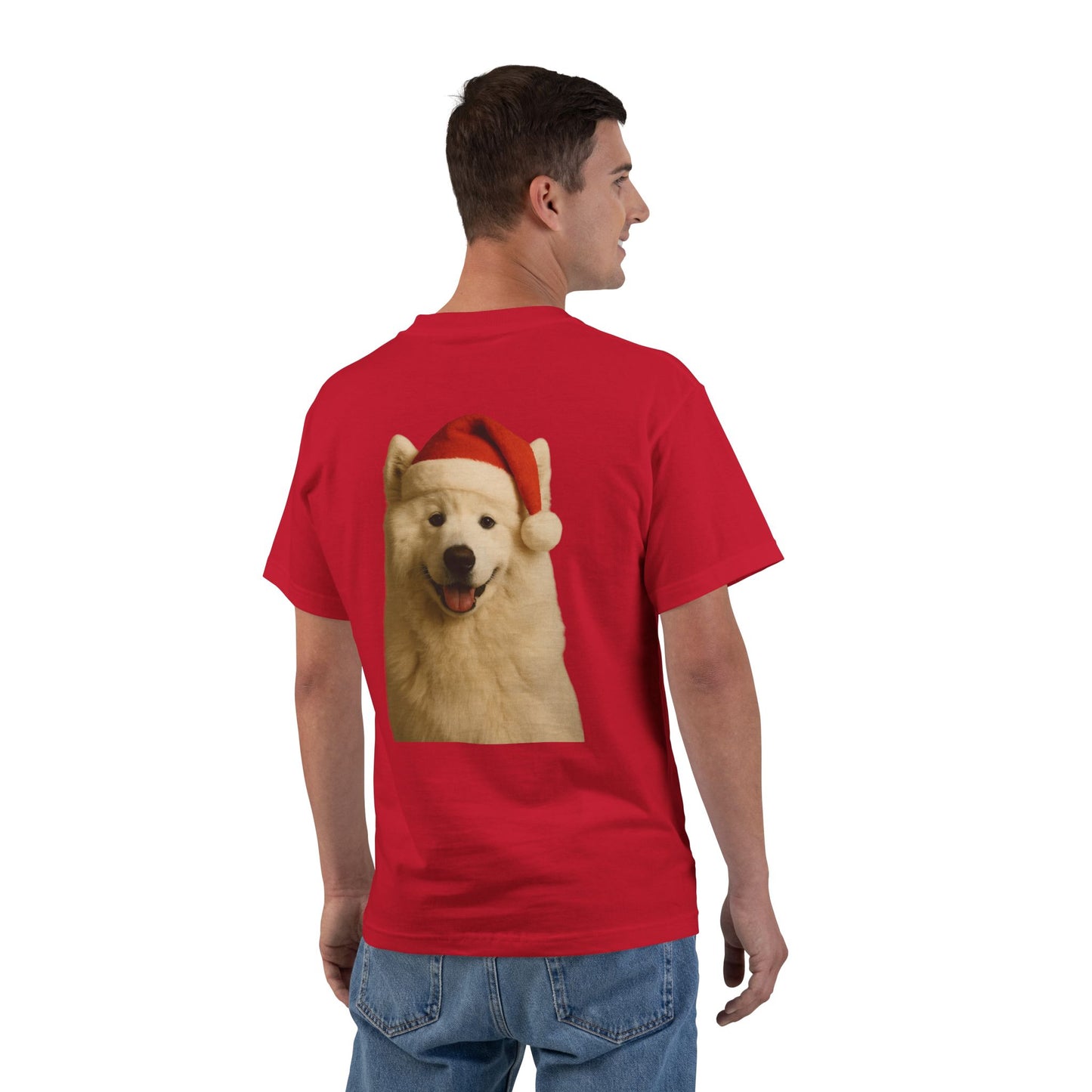 Santa Paws Samoyed Men's Short-Sleeve Crewneck Tee