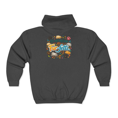 Fur-Fetti Dog Unisex Full Zip Hoodie